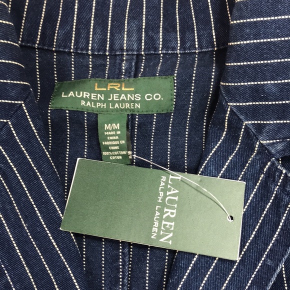 🎁 Lauren by Ralph Lauren Pinstripe Denim Jacket - Picture 7 of 10